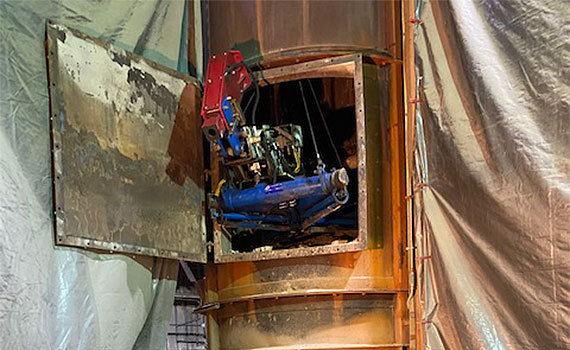 Smelter/After-Burner Refractory Lining Patch, Removal