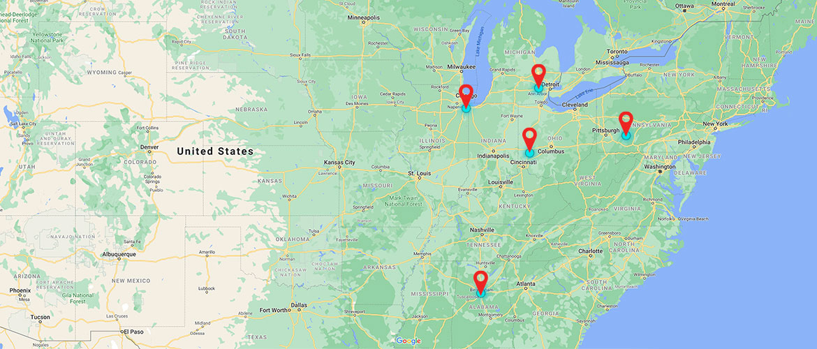 Contact us Map Image